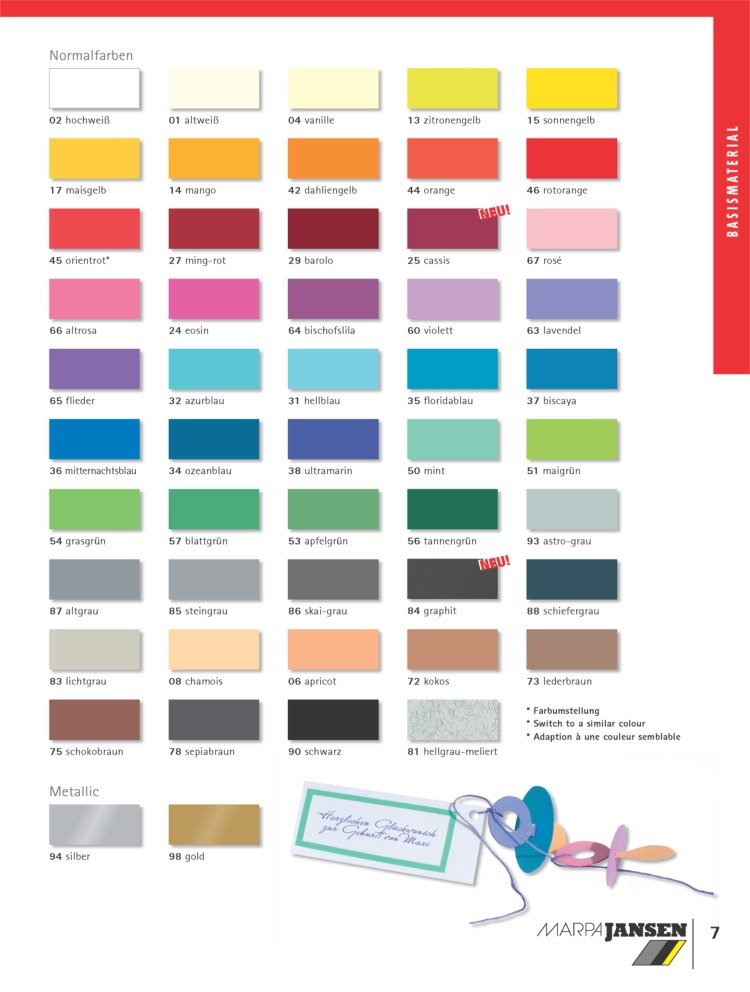 alle Farben auf einen Blick